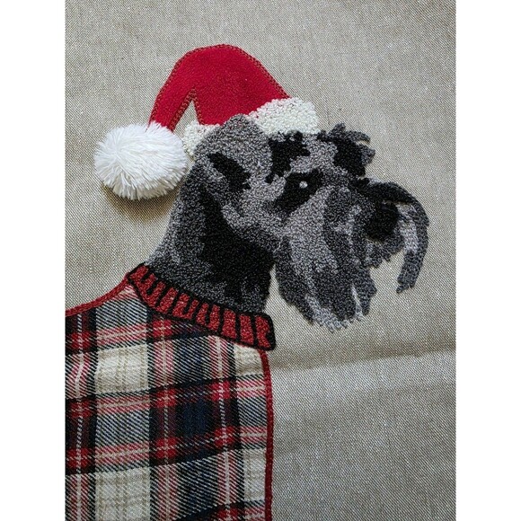 Loving Kindness Scotty Dog Throw Pillow Cover Embroidered Christmas 20x20 FLAW - Picture 5 of 8